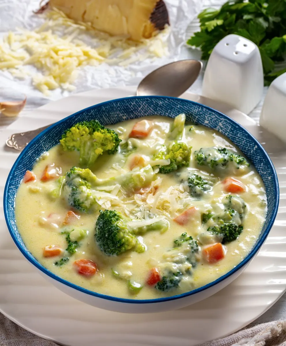 Easy Spicy Broccoli Potato Cheese Soup Recipe